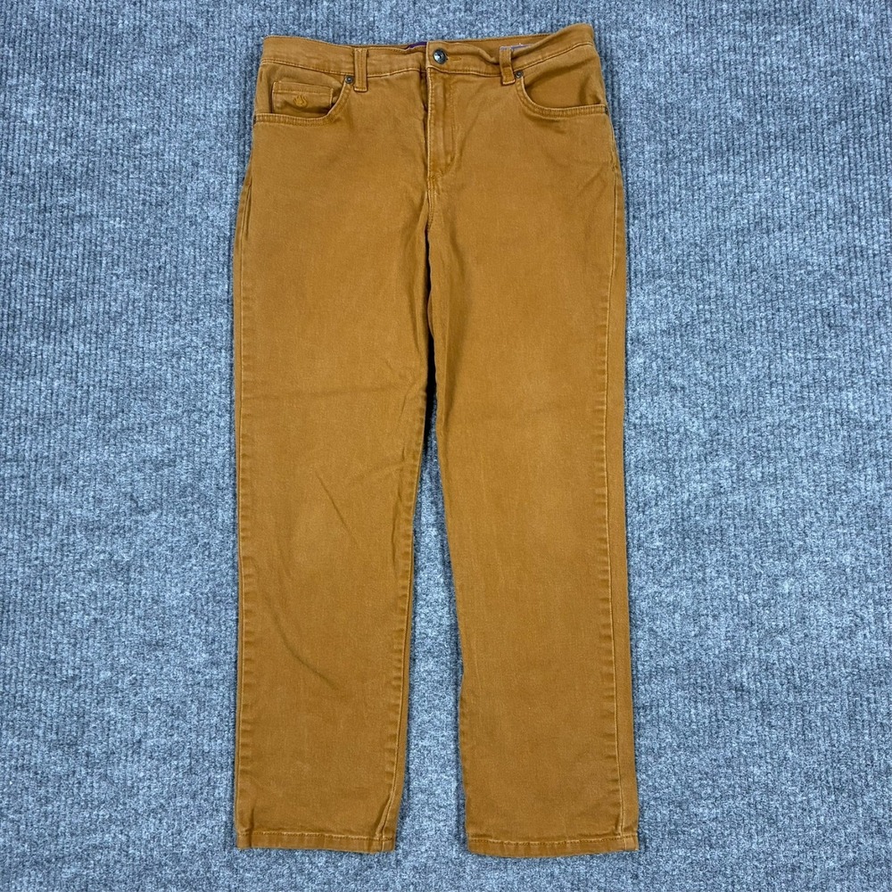 Gloria Vanderbilt Amanda Womens Jeans Size 10P Brown Straight Leg Mid Rise